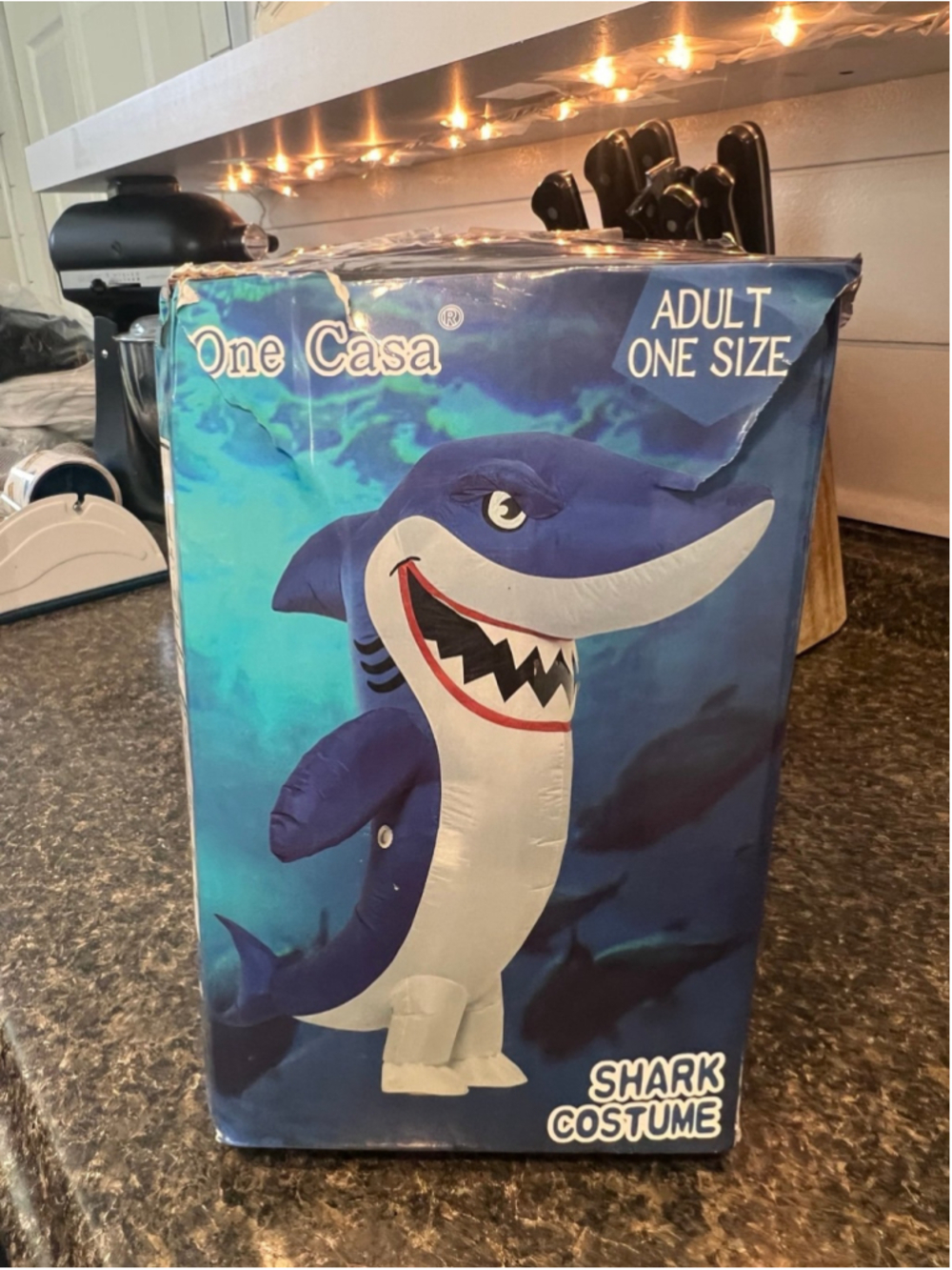 New One Casa Inflatable Costume Full Body Shark Air Blow up Funny Party